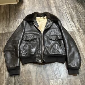 Schott Leather Bomber Flight Jacket I-S-674-M-S Size 44 USA Made